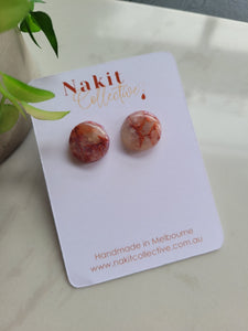 Copper translucent small circle resin stud